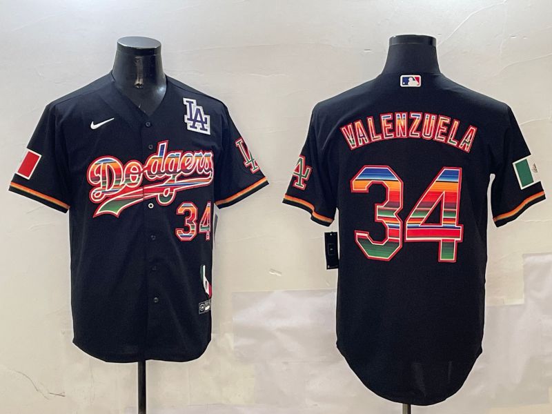 Men Los Angeles Dodgers #34 Valenzuela Black Fashion Game 2025 Nike MLB Jersey style 3122->los angeles dodgers->MLB Jersey